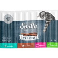 Smilla Long Sticks 10 x 5 g pour chat - lot mixte 2 (lapin, oie, agneau, gibier)