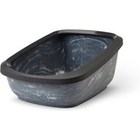 Bac à litière à haut rebord Savic Aseo XXL pour chat - gris marbré / noir