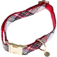 Nomad Tales Tartan: halsband, koppel, bajspåsdispenser, scrunchie - Halsband storlek L: 42-66 cm halsomkrets