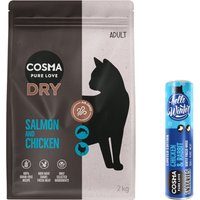 2kg saumon, poulet Cosma Croquettes pour chat + 26g édition d'hiver Snackies Cosma offerts !