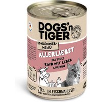 Ekonomipack: Dogs'n Tiger gourmetmeny 12 x 400 g - Nötkött med lever