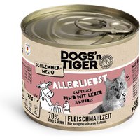 Ekonomipack: Dogs'n Tiger gourmetmeny 12 x 200 g - Nötkött med lever