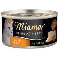 Miamor Feine Filets Naturelle 6 x 80 g comida húmida para gatos - Frango e abóbora