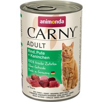 24x400g Adult bœuf, dinde, lapin Animonda Carny - Pâtée pour chat
