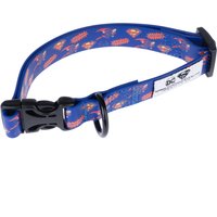 DC Superman halsband, blått - Storlek S: 25 - 36 cm halsomkrets, 20 mm brett