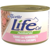 Life Cat 'Le Ricette' 4 x 150 g humide pour chats - Thon, crevettes