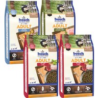 Set prova misto! 4 x 1 kg bosch HPC Adult Crocchette per cane - MIX %: 1kg Pollo, 2kg Agnello, 1kg Pesce