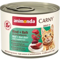 animonda Carny Adult 6 x 200 g - Nötkött, rådjur & lingon