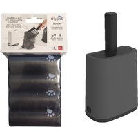 Rotho MyPet BIALA kattoalett - Sparset: Kattlåda antracit + ströspade med spadhållare + 4 rullar hygienpåsar