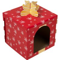 TIAKI klösmöbel röd presentförpackning - L 37,5 x B 37,5 x H 50 cm