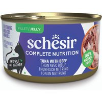 Schesir Complete Nutrition filé i gelé 6 x 85 g i burk - Tonfisk med nötkött
