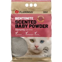 Litière Flamingo senteur talc pour chat - 12 kg