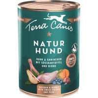 6x400g Terra Canis Naturhund poulet et lapin avec patate douce et poire nourriture humide pour chien