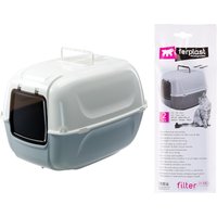 Ferplast Prima XXL kattlåda - Ljusgrå / vit