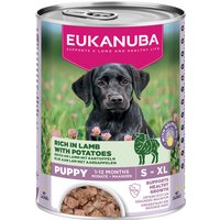 Lot économique : 12x400g Eukanuba Puppy Riche en agneau avec pommes de terre Nourriture pour chiens
