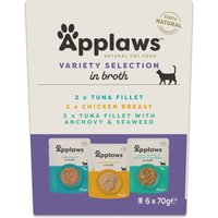 Applaws Pouch med buljong 6 x 70 g - Mixpack med tonfisk och kyckling (3 sorter)