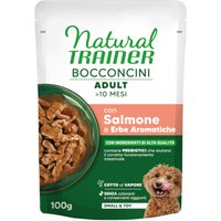 Lot économique : 6x100g Natural Trainer Bocconcini Adult Small & Toy Bouchées en sauce au saumon Nourriture pour chien humide