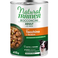 415g Natural Trainer Bocconcini Adult Medium & Maxi Chunks nourriture pour chien à la dinde humide