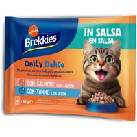 Brekkies Daily Delice 4 x 85 g - Lax + Tonfisk i sås