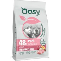 10 kg Oasy Adult Medium/Large Porc, croquettes pour chien