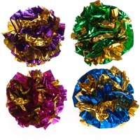 Lot de 4 balles en papier d'argent pour chat