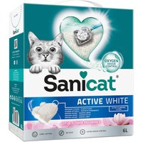 Sanicat Active White Lotus Flower arena aglomerante para gatos - 3 x 6 l - Pack Ahorro
