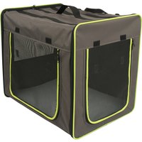 Caseta plegable First Class Basic - M: 46 x 61 x 53,5 cm (An x P x Al) - gris amarronado y verde neón