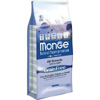 2 x 12 kg Monge Superpremium Crocchette cane - BWild Grain Free All Breeds Acciughe, Patate e Piselli