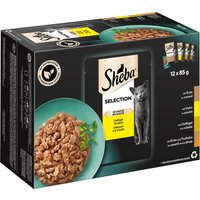 48x85g Sheba Délicatesse en sauce sélection à la volaille - Pâtée pour chat