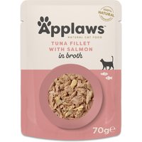 Paquet économique 24x70 Filet de thon avec saumon Applaws Natural en bouillon nourriture humide pour chat