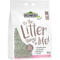 12kg Litière en argile naturelle et zéolite Greenwoods pour chat