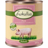 Lot Lukullus 12 x 800 g pour chien - Adult porc (sans céréales)