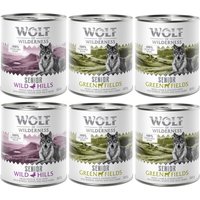 Wolf of Wilderness Senior Mixpack - 6 x 800 g Classic 4x Lamm & kyckling, 2x Anka & kalv