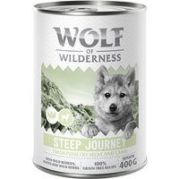Wolf of Wilderness Junior “Expedition” 6 x 400 g - Steep Journey - Fjäderfä & lamm
