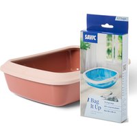 Savic Iriz kattlåda med kant - 50 cm - Champagnerosa / toskanaröd