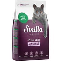 1kg Smilla Adult Sensitive sans céréales canard - Croquettes pour chat