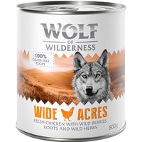 24x800g Wide Acres, poulet Wolf of Wilderness - Pâtée pour chien