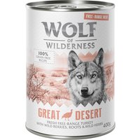 24x400g Wolf of Wilderness Free Range Great Desert dinde élevée en liberté - Pâtée pour chien