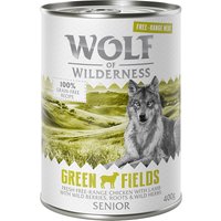 Lot Wolf of Wilderness Free Range 24 x 400 g pour chien - Senior Green Fields - poulet, agneau