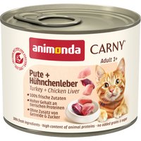 Ekonomipack: animonda Carny Adult 48 x 200 g - Kalkon & kycklinglever
