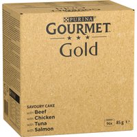 96x85g Gold Ragout: Rundvlees, Kip, Tonijn, Zalm Gourmet Kattenvoer