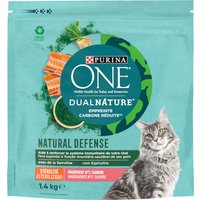1,4kg Dual Nature Chat Stérilisé saumon, spiruline Purina One - Croquettes pour chat