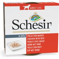 Lot de boîtes Schesir 12 x 150 g pour chien - poulet, bœuf