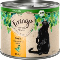 6x200g Feringa Organic bio Adult canard, poires, menthe à chat - Pâtée pour chat