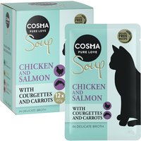 Cosma Soup 12 x 40 g pour chat - blanc de poulet, saumon, courgette, carotte