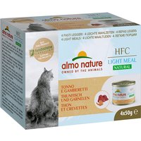 4x50g Natural Light thon, crevettes Almo Nature HFC - Pâtée pour chat