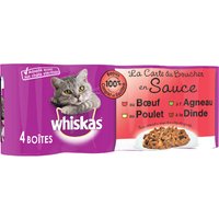 Whiskas La Carte 12 x 390 / 400 g pour chat - La Carte du Boucher en sauce (12 x 400 g)