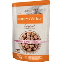 48x70g Nature's Variety Original Paté No Grain, bœuf, poulet - Pâtée pour chat