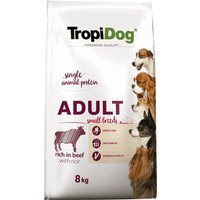 8kg Tropidog premium adulte small bœuf & riz nourriture pour chien sec