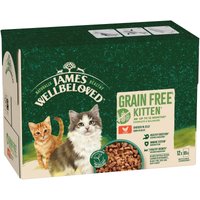 James Wellbeloved Grain-Free Kitten 2 - 12 Months Hypoallergenic Pouches - Chicken in Jelly - 12 x 85g